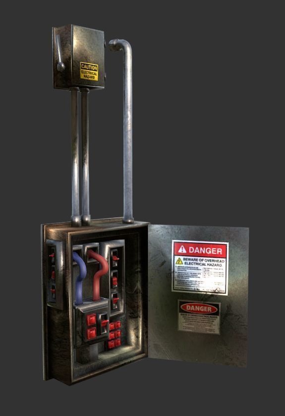 Electrical Box Game Ready Low-poly 3D model_1