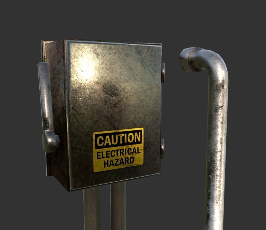 Electrical Box Game Ready Low-poly 3D model_7