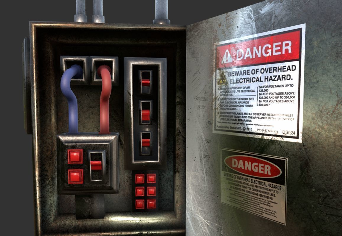 Electrical Box Game Ready Low-poly 3D model_6