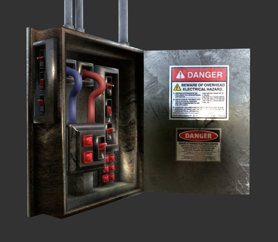 Electrical Box Game Ready Low-poly 3D model_5