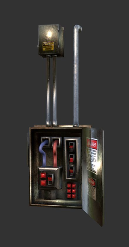 Electrical Box Game Ready Low-poly 3D model_3