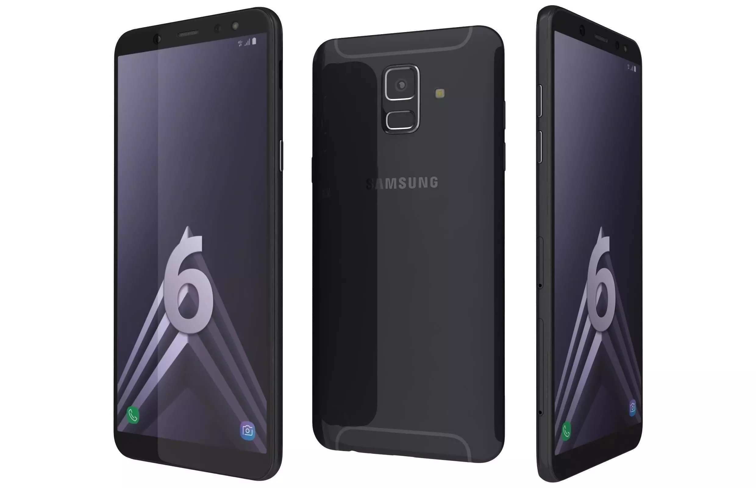 Samsung Galaxy A6 Black 3D model_0