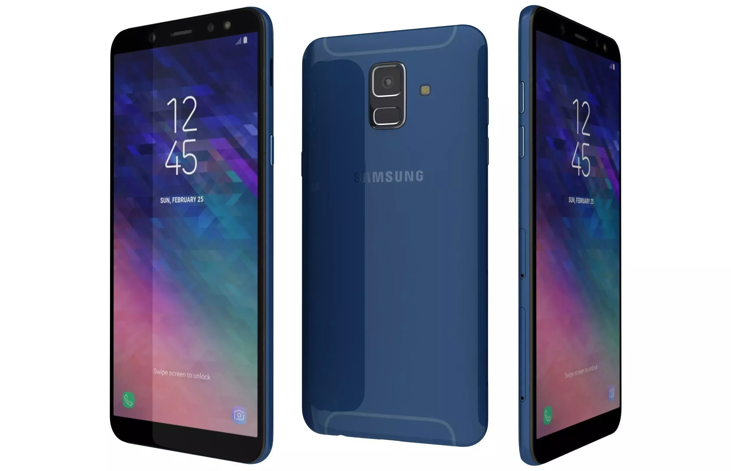 Samsung Galaxy A6 Blue 3D model_0