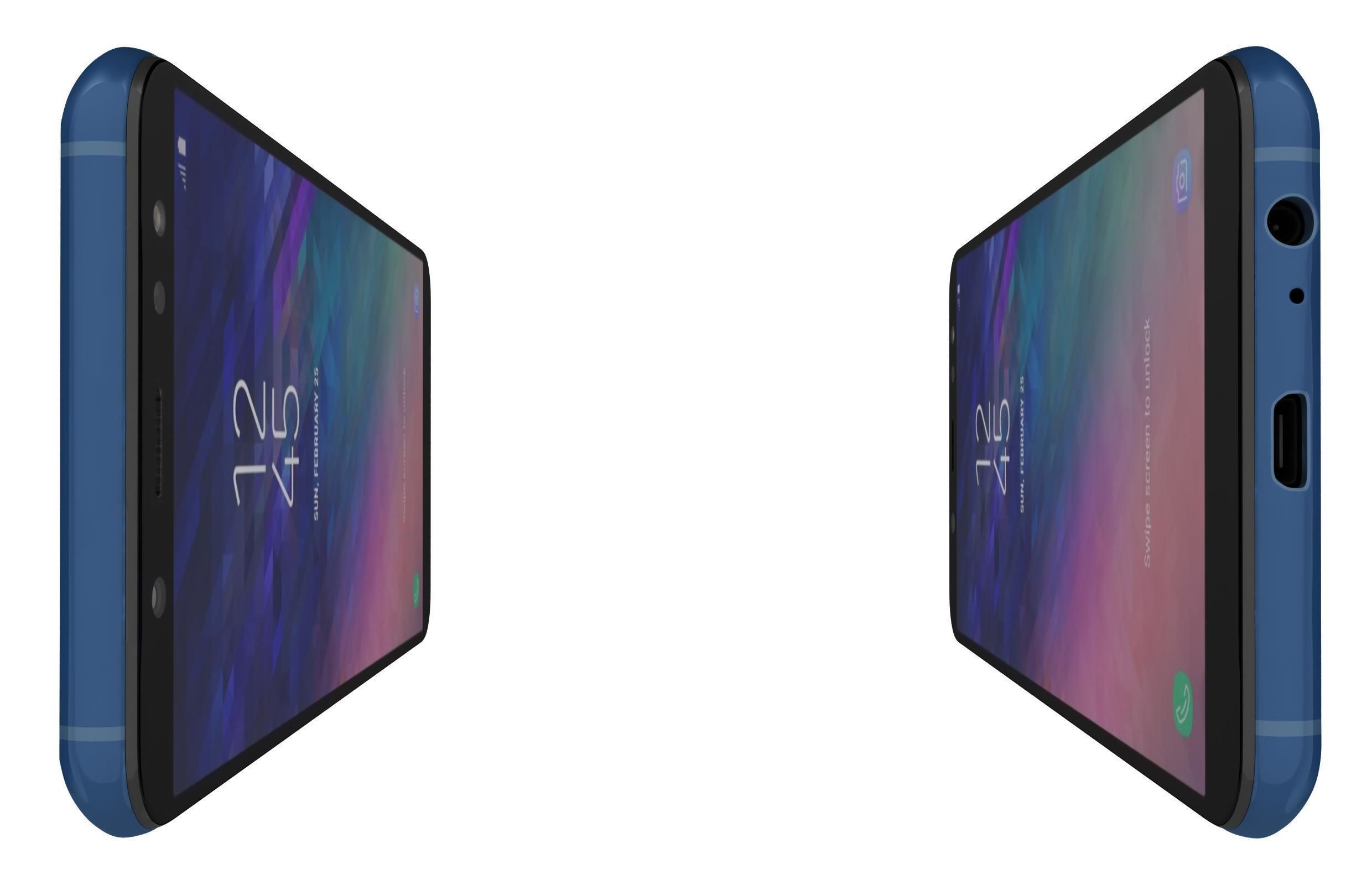 Samsung Galaxy A6 Blue 3D model_2