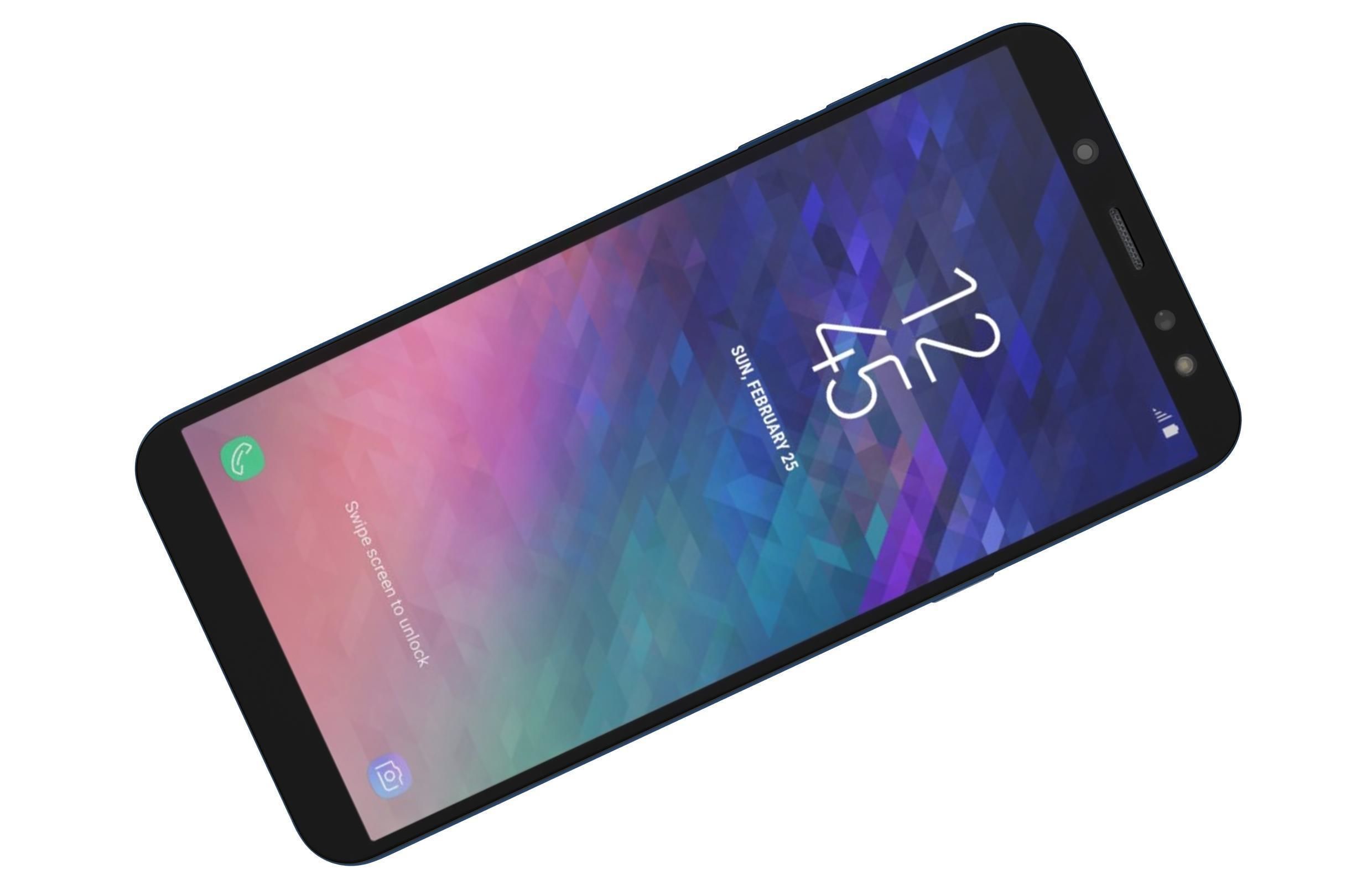 Samsung Galaxy A6 Blue 3D model_4