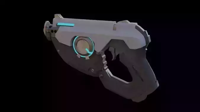 SCI-FI Blaster handgun Low-poly 3D model