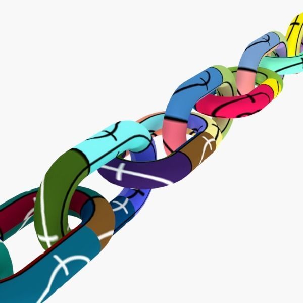 Simple Steel Chain model 3D model_10