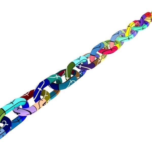 Simple Steel Chain model 3D model_9