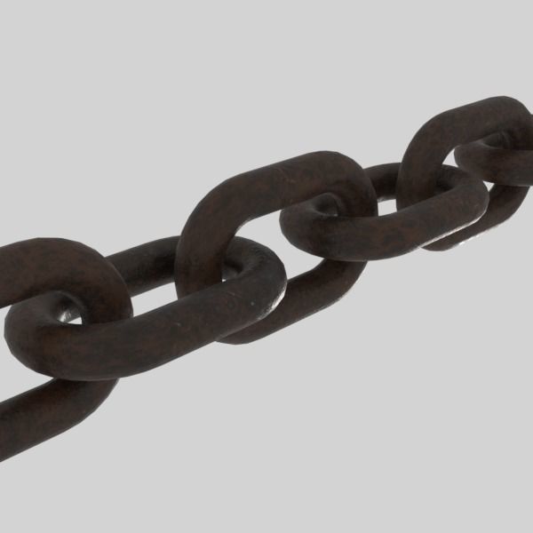 Simple Steel Chain model 3D model_3