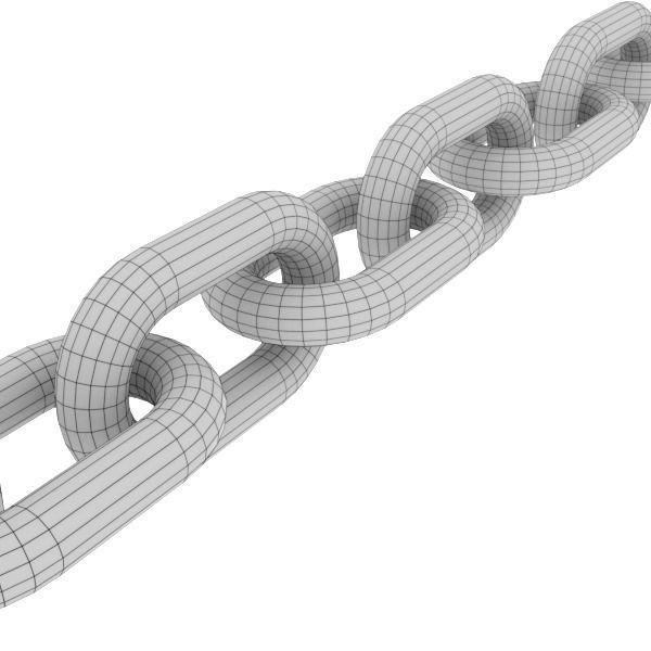 Simple Steel Chain model 3D model_2