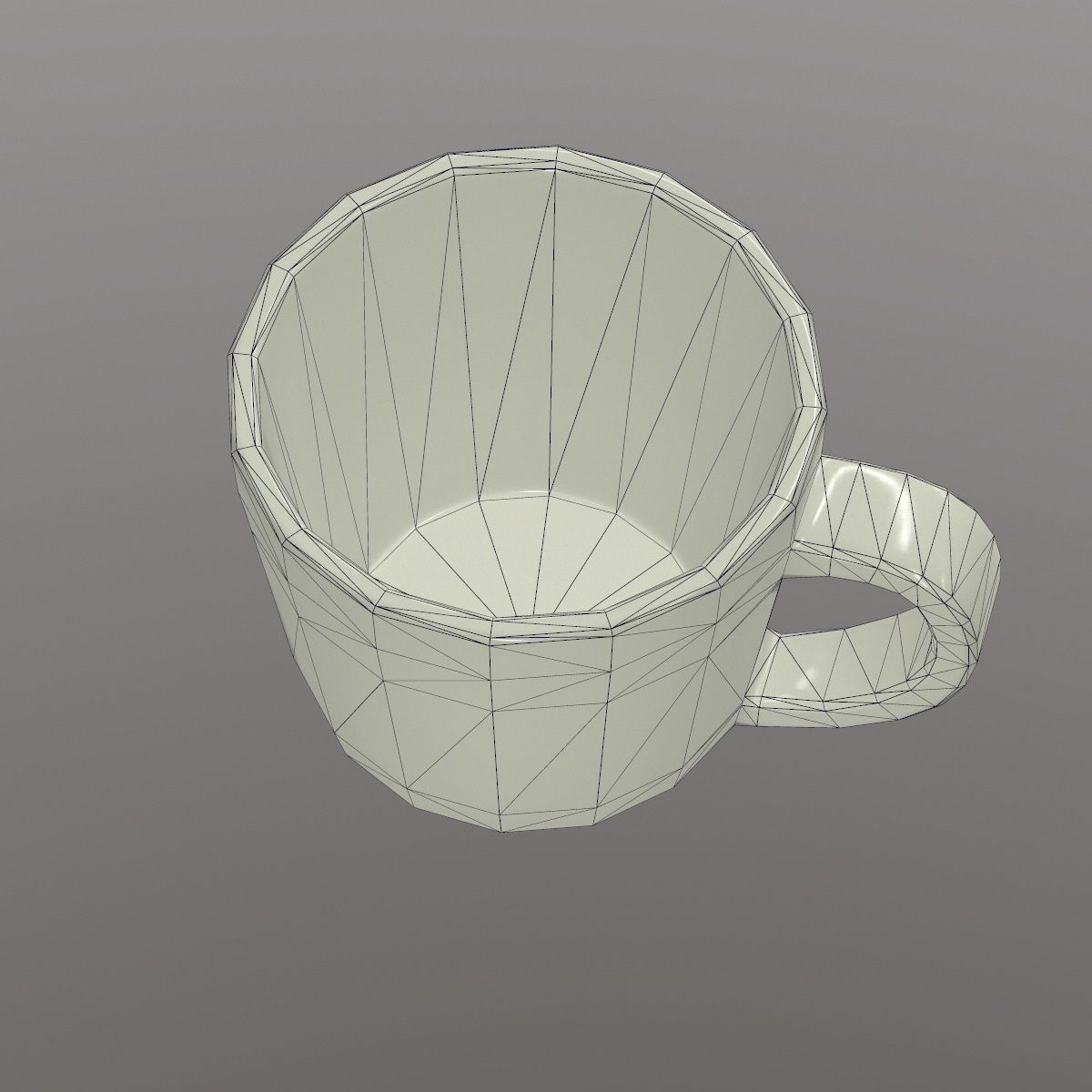 Coffee mug Low-poly 3D model_9