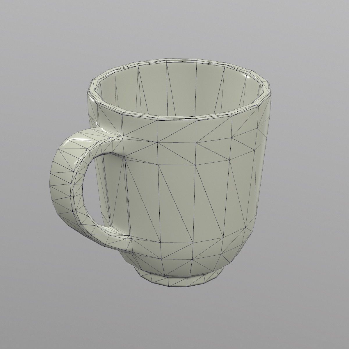 Coffee mug Low-poly 3D model_8