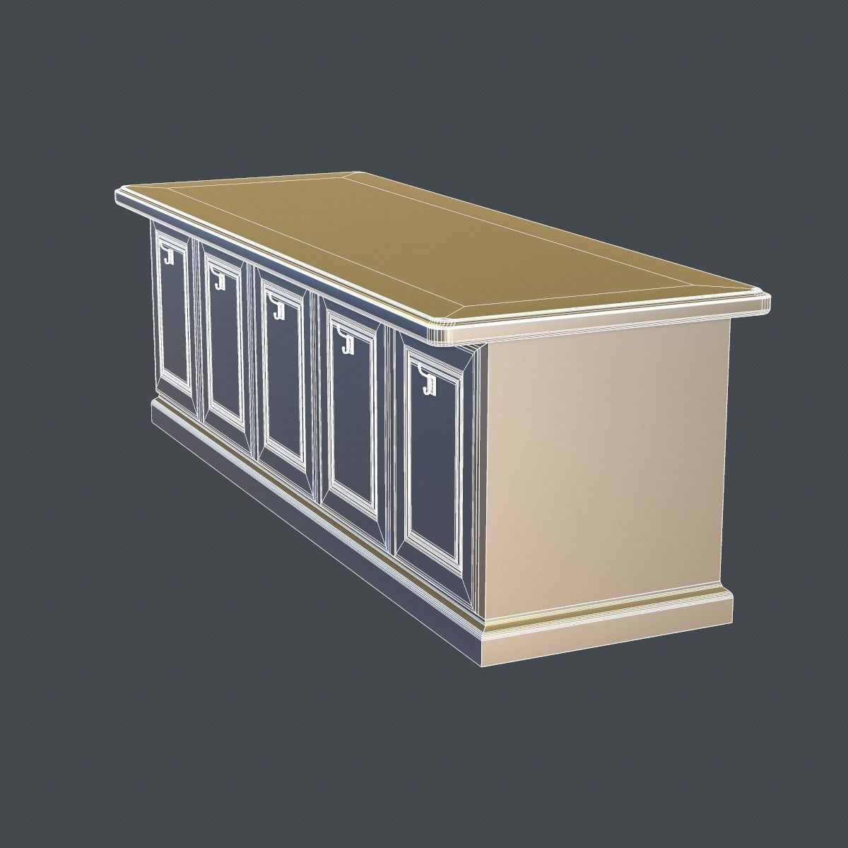 Wooden Bar Counter PBR 3D model_10