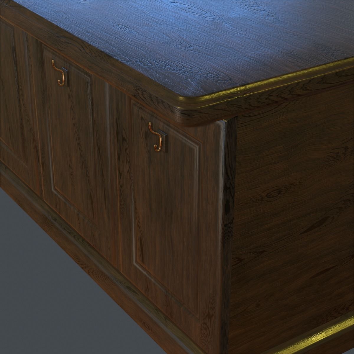 Wooden Bar Counter PBR 3D model_6