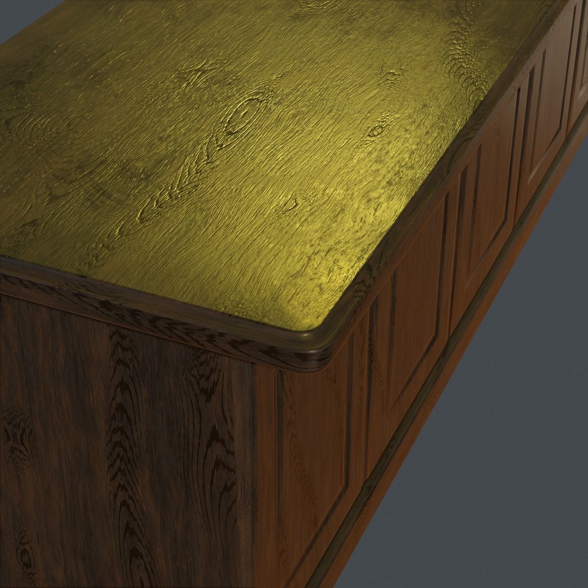 Wooden Bar Counter PBR 3D model_5