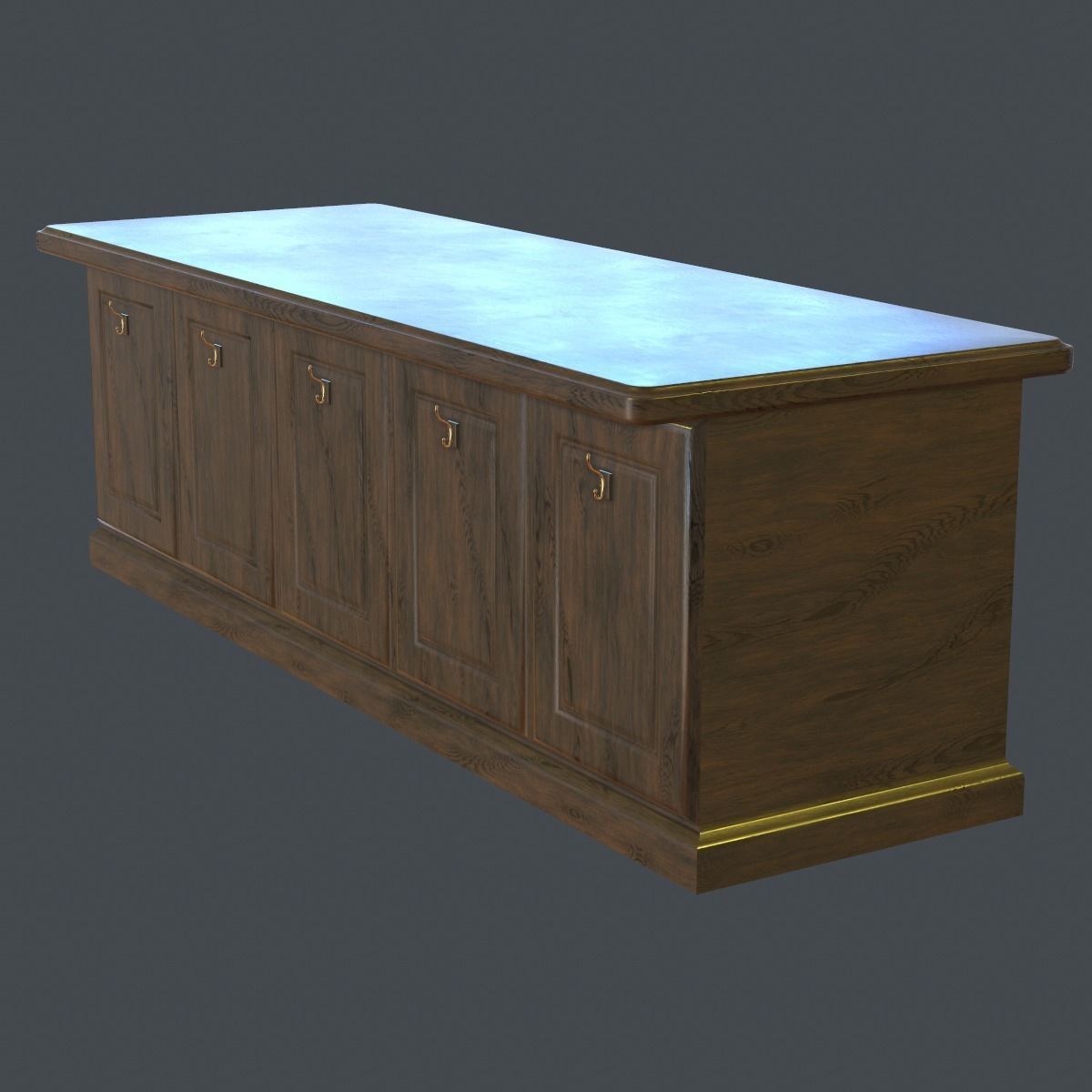 Wooden Bar Counter PBR 3D model_4