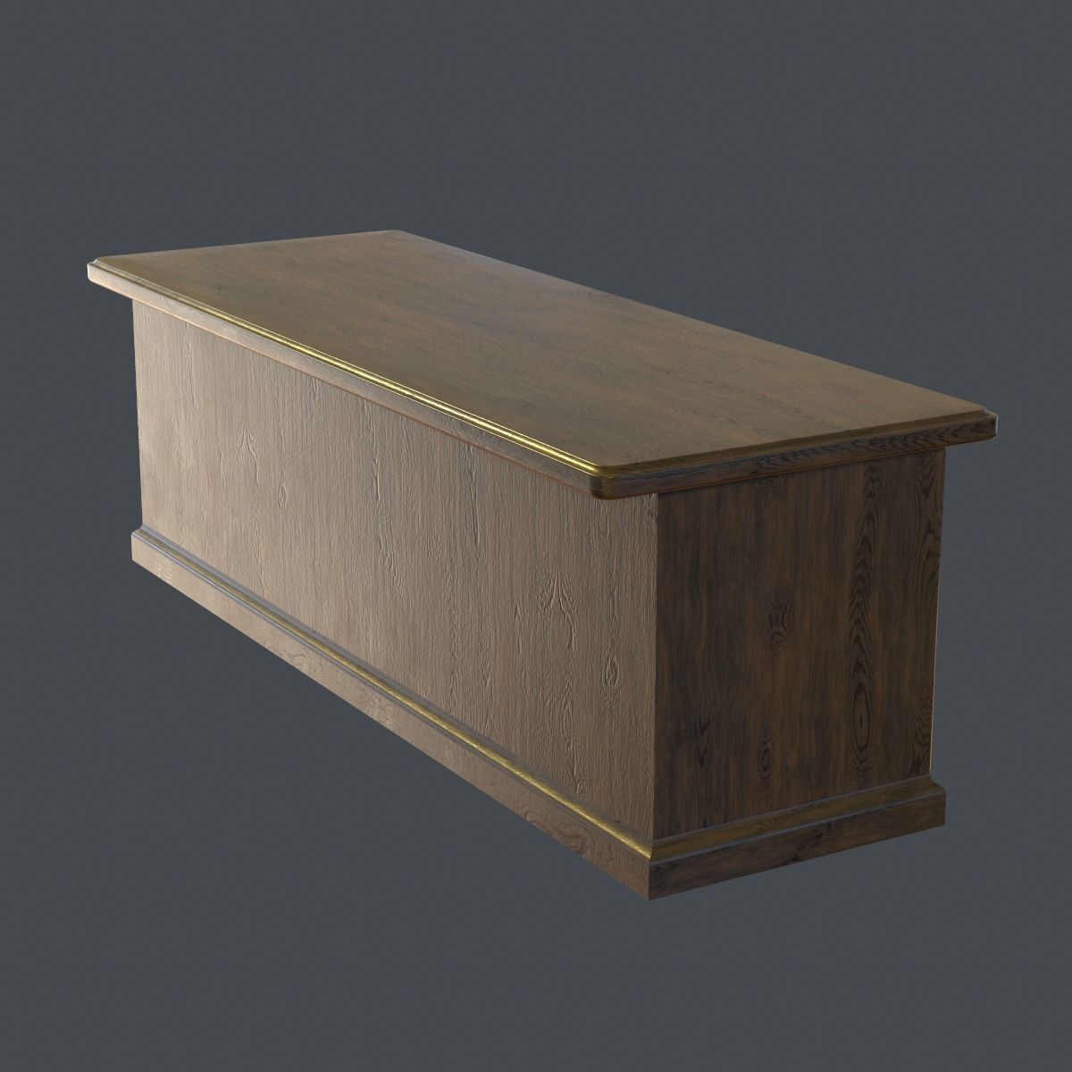 Wooden Bar Counter PBR 3D model_7