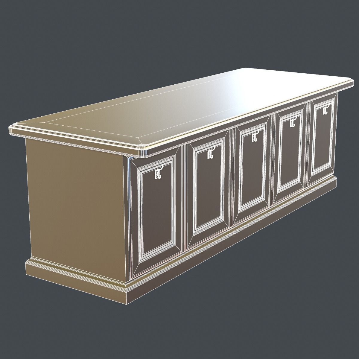 Wooden Bar Counter PBR 3D model_9