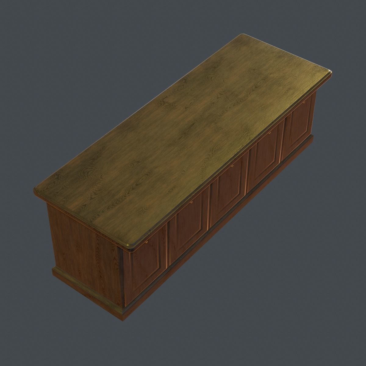 Wooden Bar Counter PBR 3D model_3