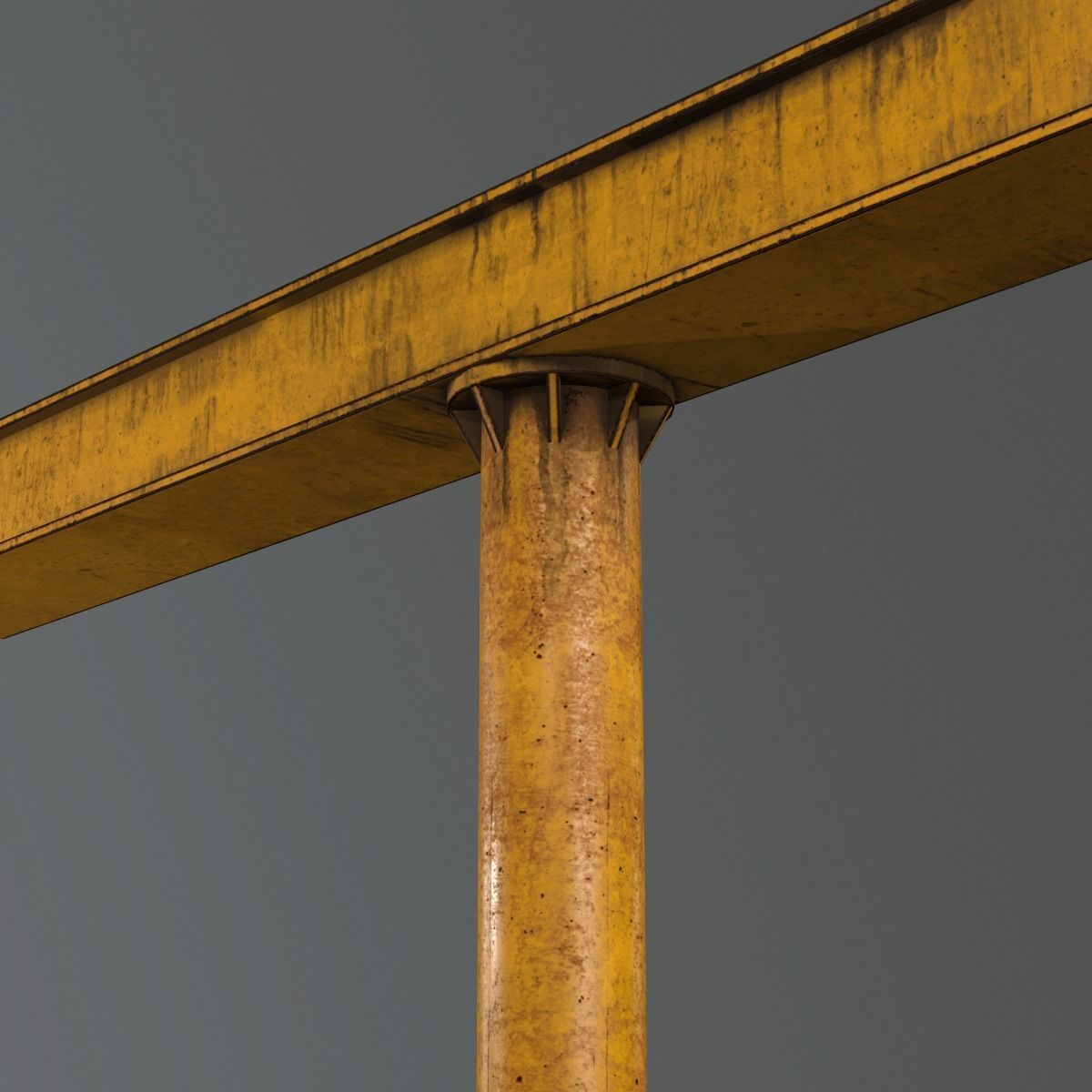 Industrial Ceiling Pillar Low-poly 3D model_4