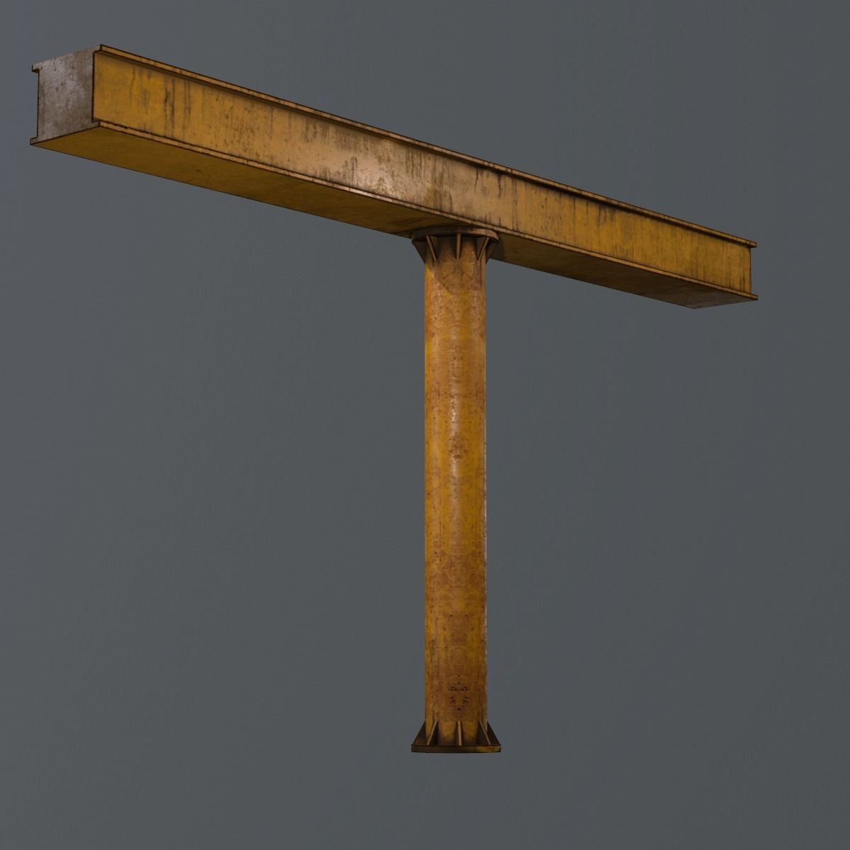 Industrial Ceiling Pillar Low-poly 3D model_5