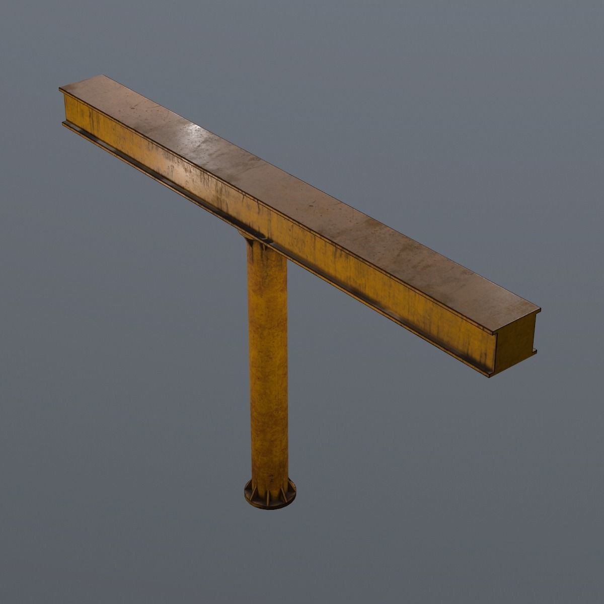 Industrial Ceiling Pillar Low-poly 3D model_3