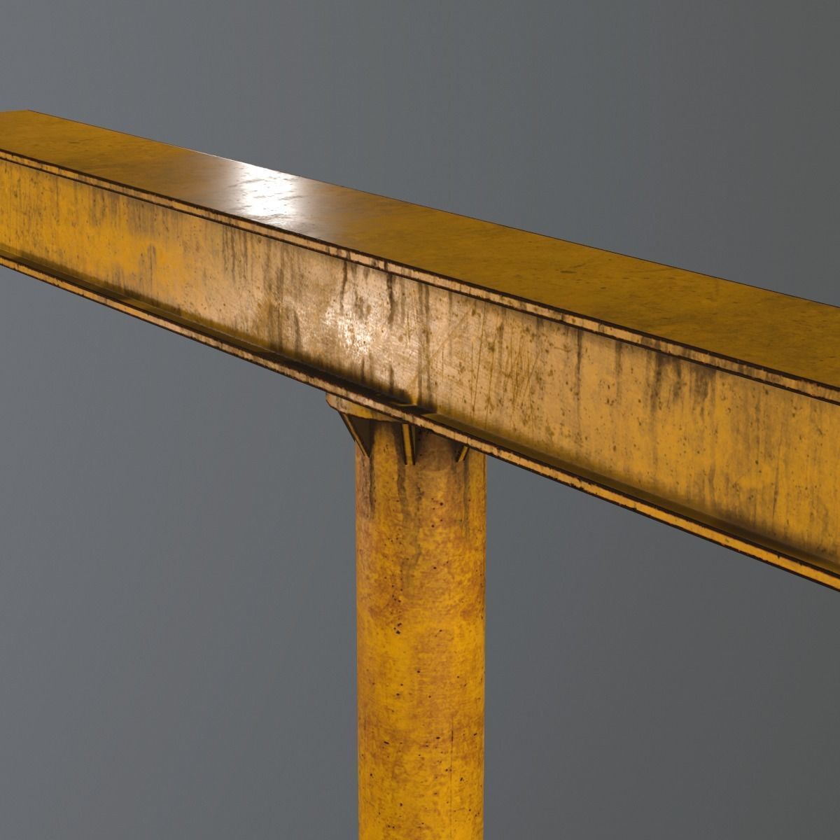 Industrial Ceiling Pillar Low-poly 3D model_7