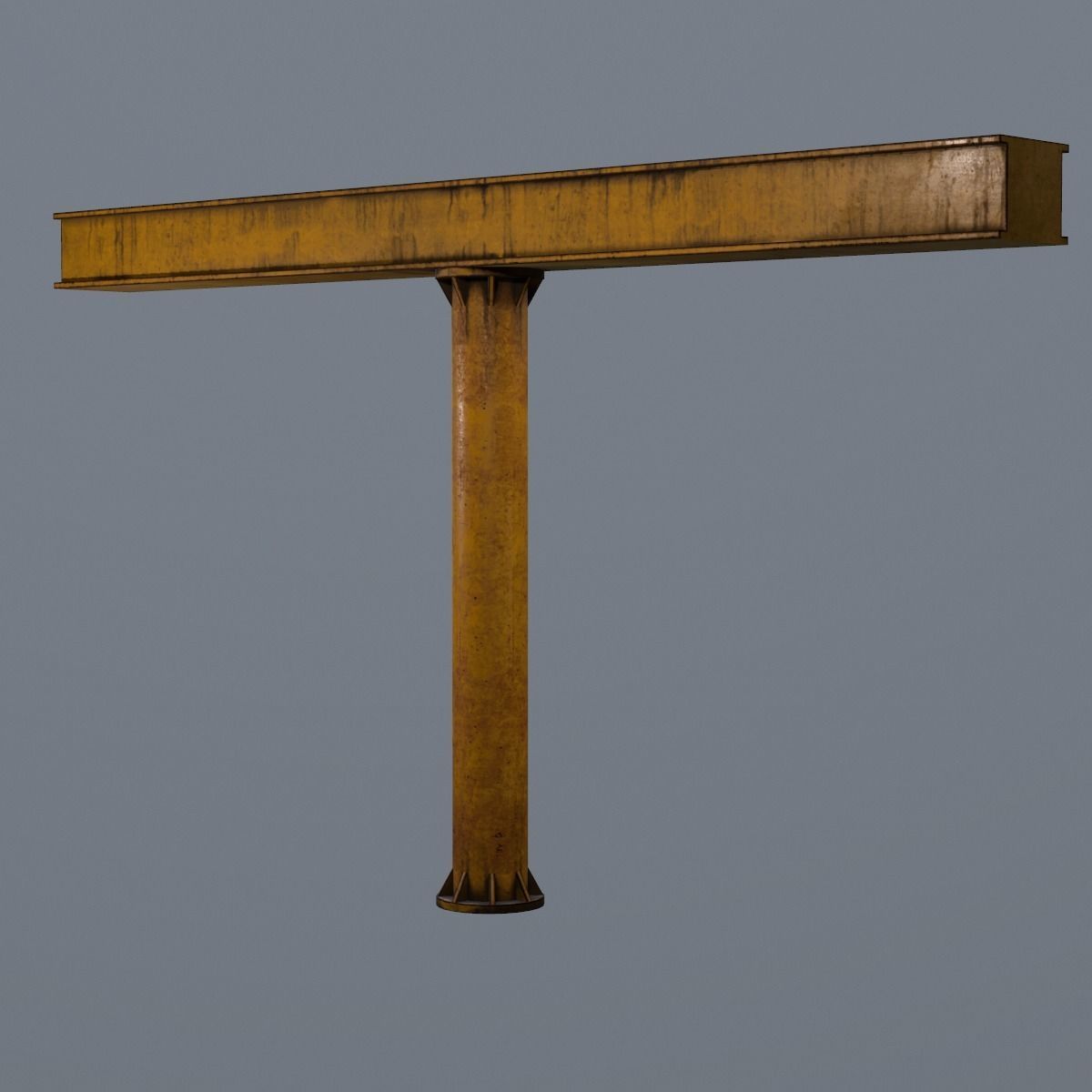 Industrial Ceiling Pillar Low-poly 3D model_1