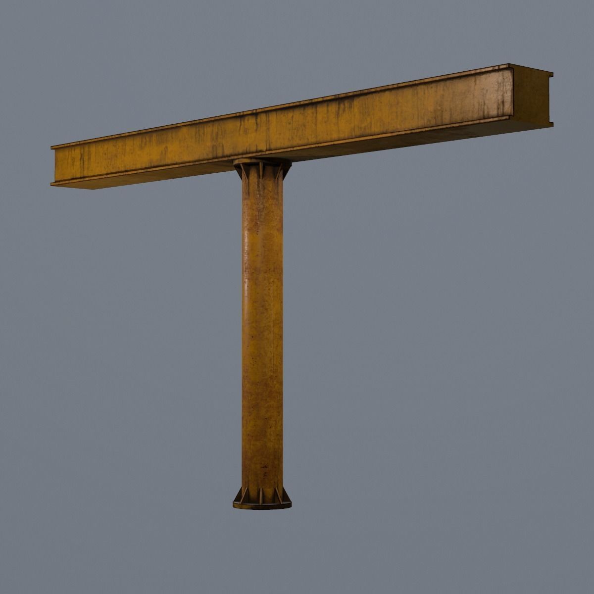 Industrial Ceiling Pillar Low-poly 3D model_2