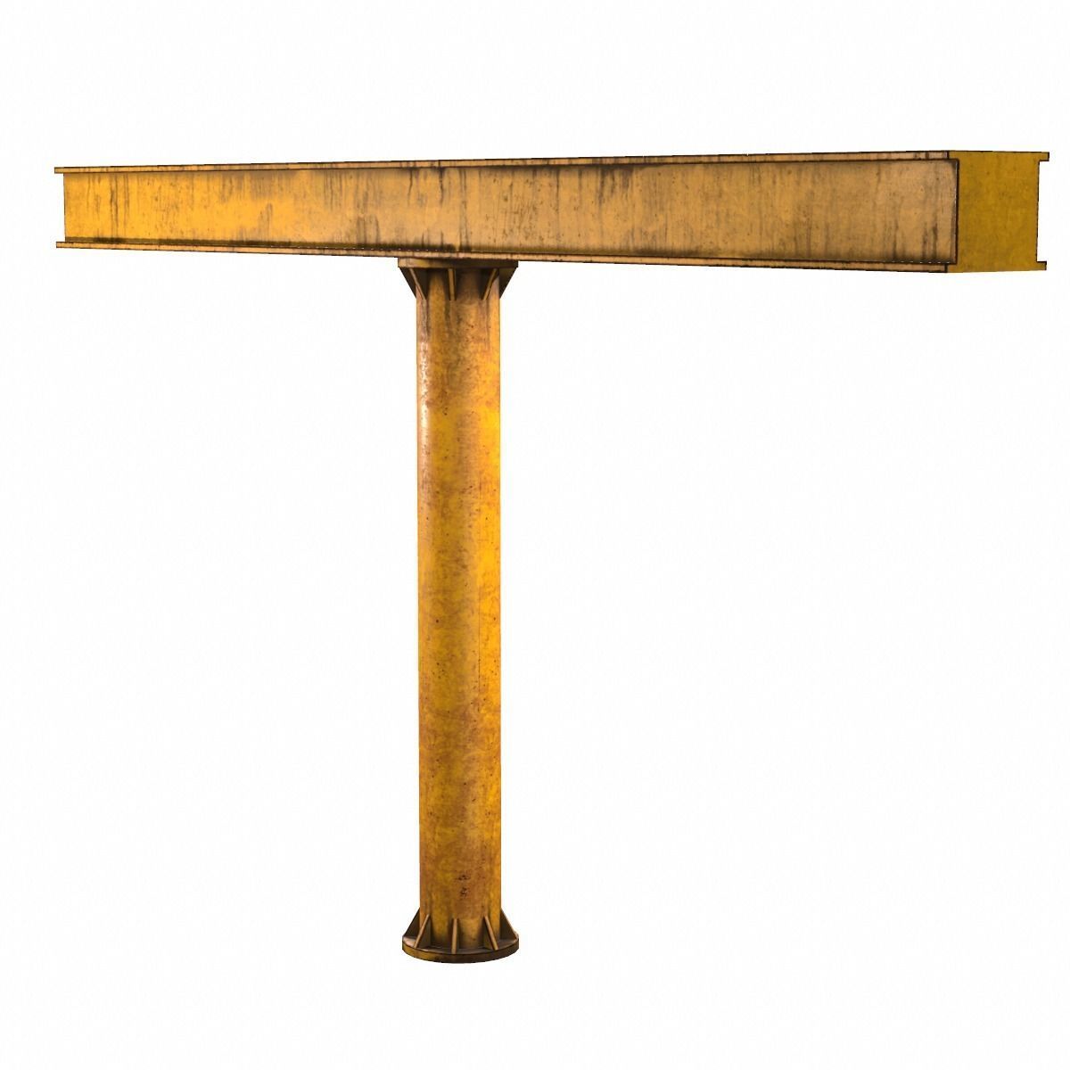 Industrial Ceiling Pillar Low-poly 3D model_9