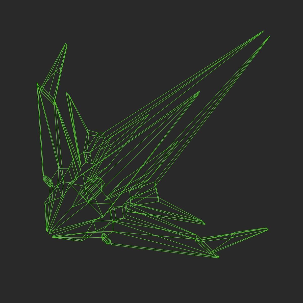Alien Spaceship Set Low-poly 3D model_42