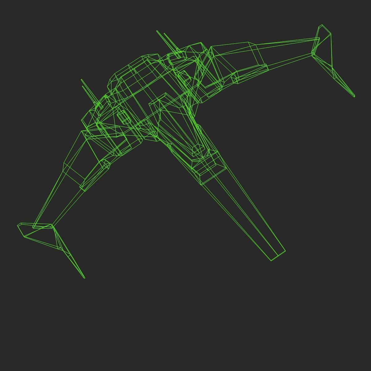 Alien Spaceship Set Low-poly 3D model_49