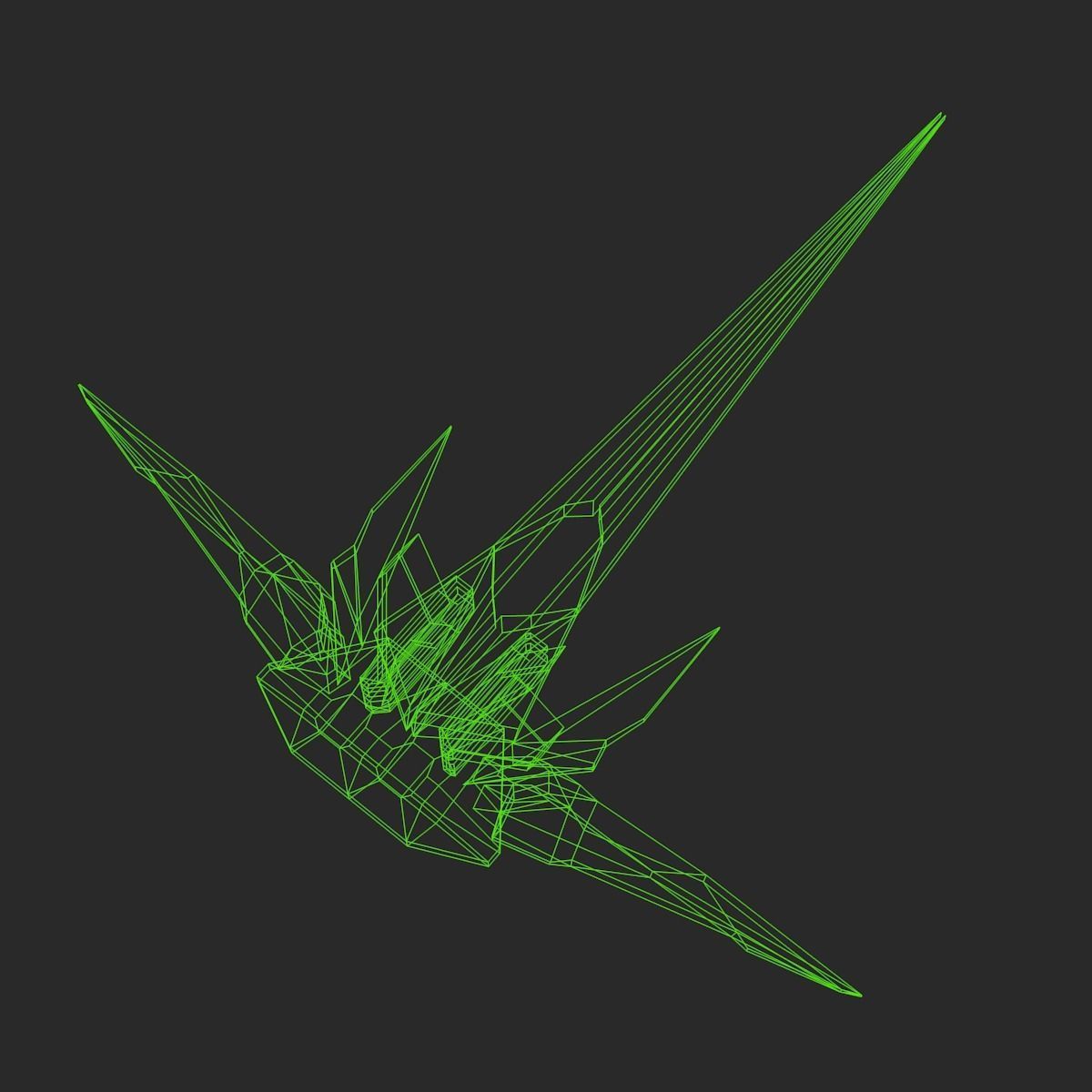 Alien Spaceship Set Low-poly 3D model_41