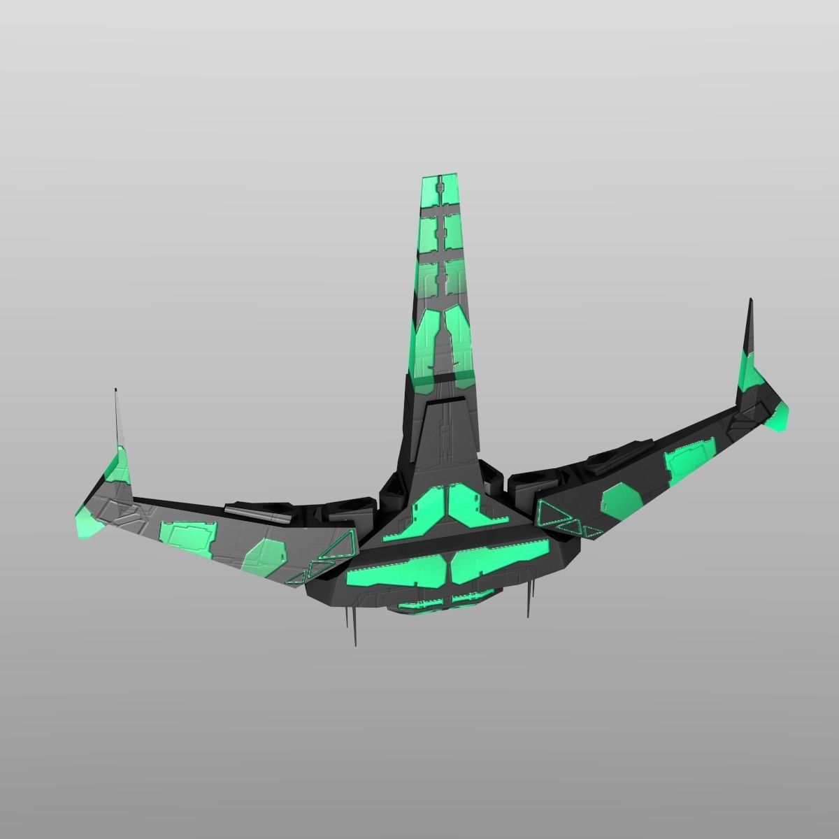 Alien Spaceship Set Low-poly 3D model_15