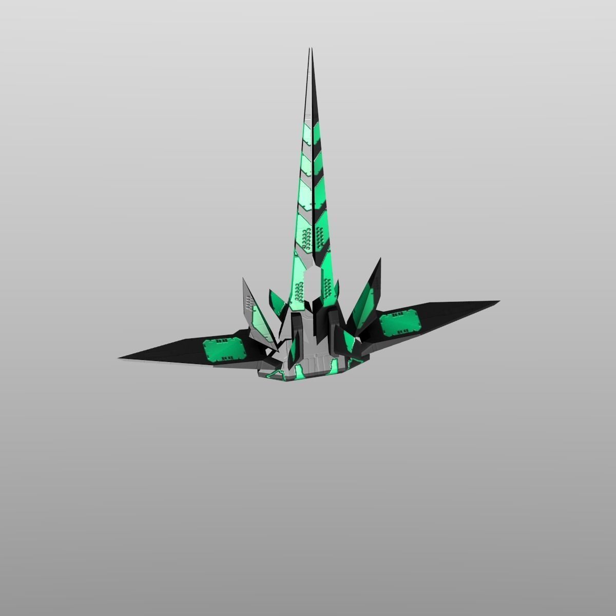 Alien Spaceship Set Low-poly 3D model_17