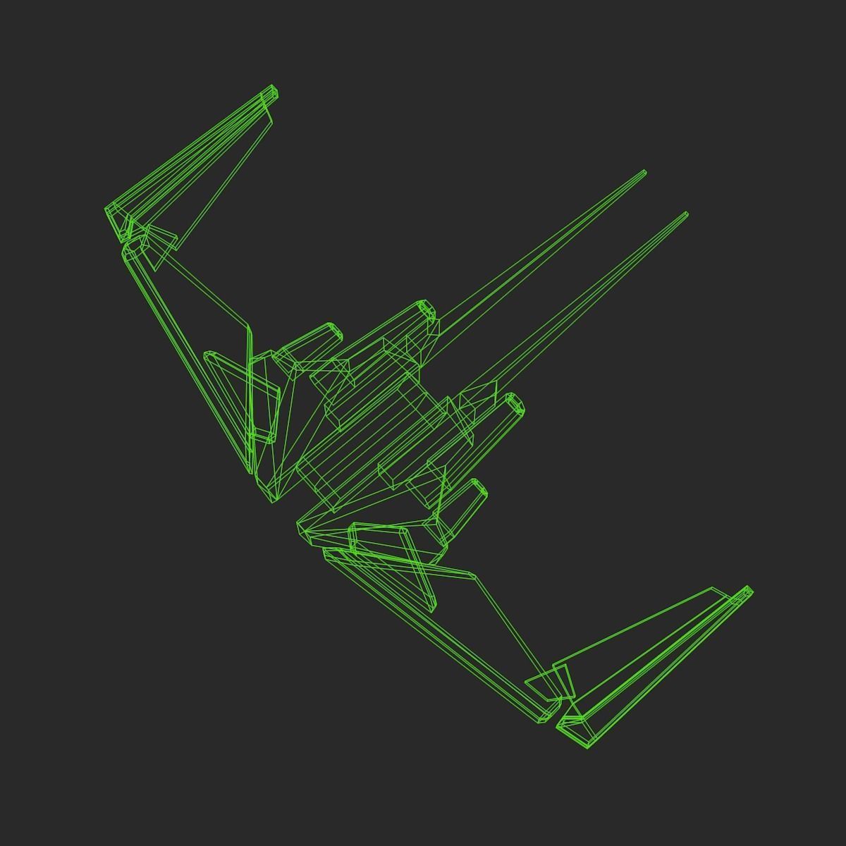 Alien Spaceship Set Low-poly 3D model_38