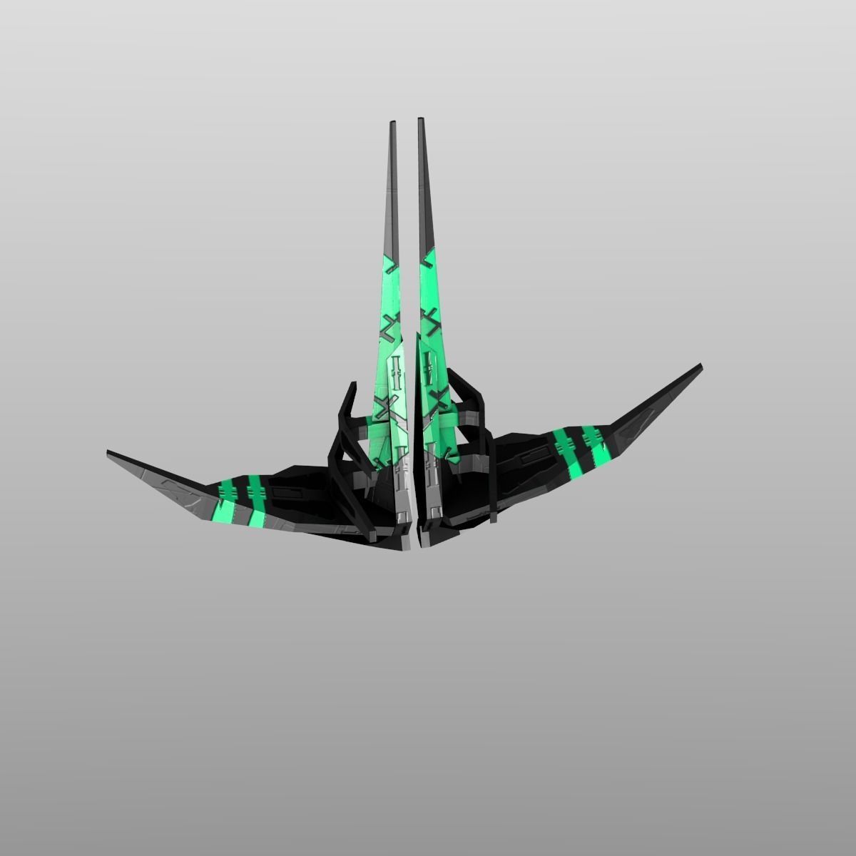 Alien Spaceship Set Low-poly 3D model_18