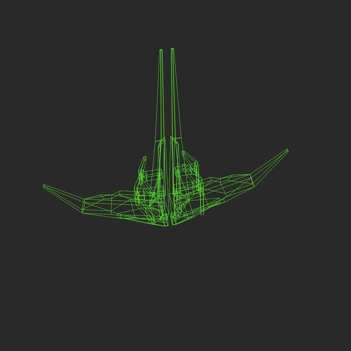 Alien Spaceship Set Low-poly 3D model_44