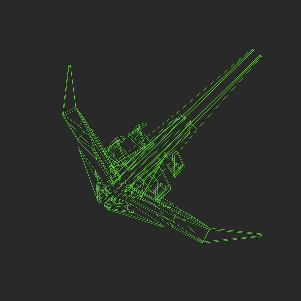 Alien Spaceship Set Low-poly 3D model_40