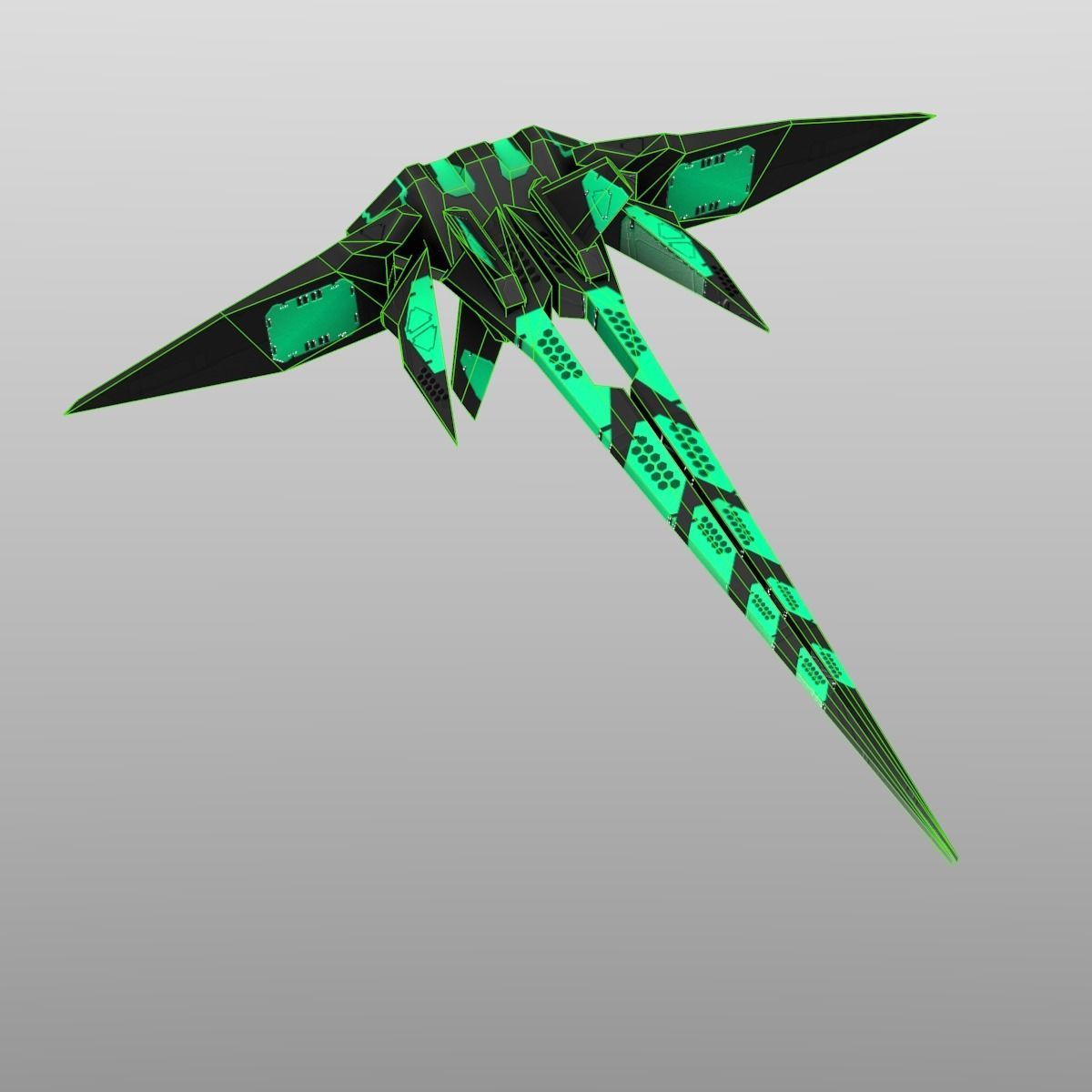 Alien Spaceship Set Low-poly 3D model_26
