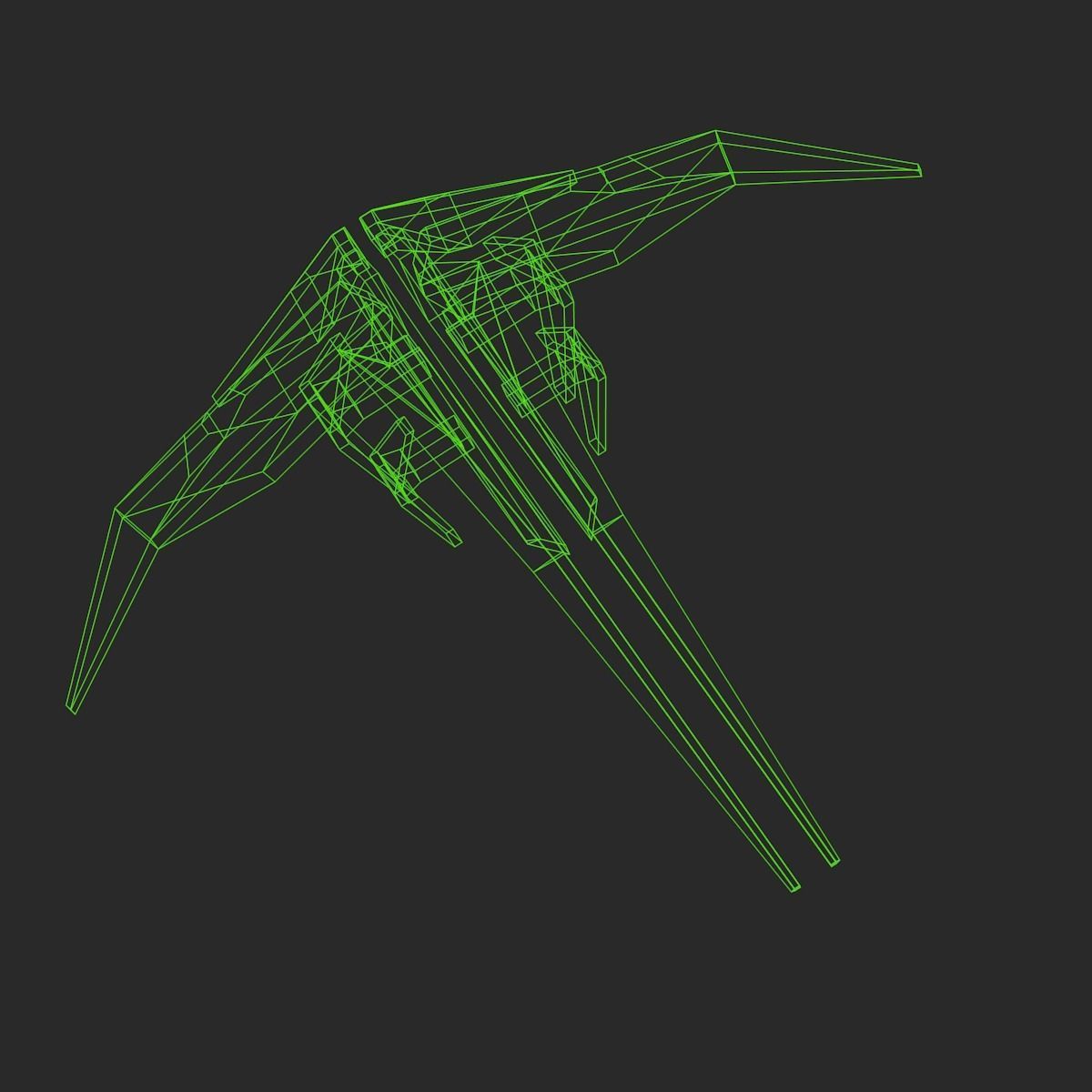 Alien Spaceship Set Low-poly 3D model_45
