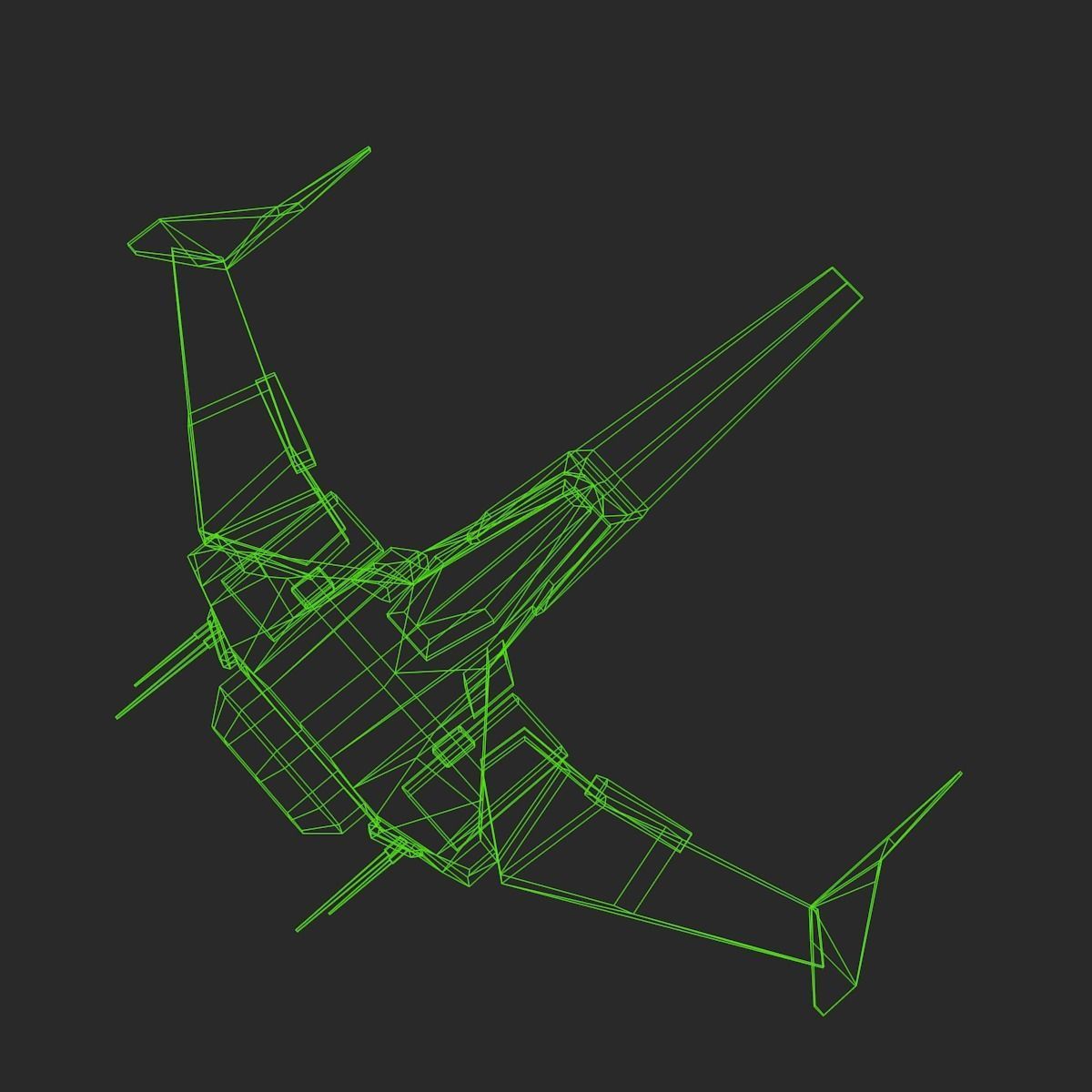 Alien Spaceship Set Low-poly 3D model_37