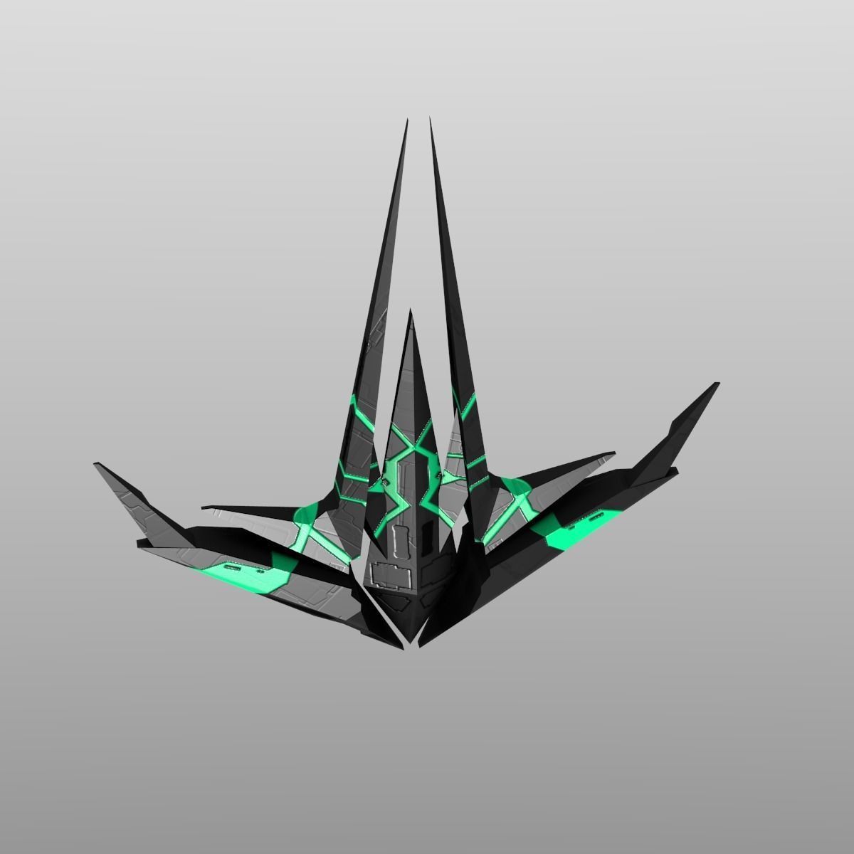 Alien Spaceship Set Low-poly 3D model_21