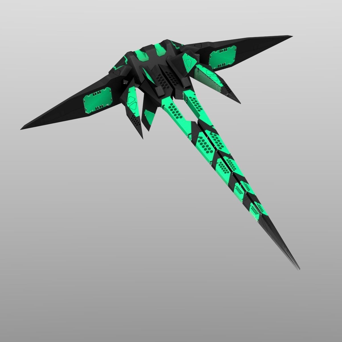 Alien Spaceship Set Low-poly 3D model_14