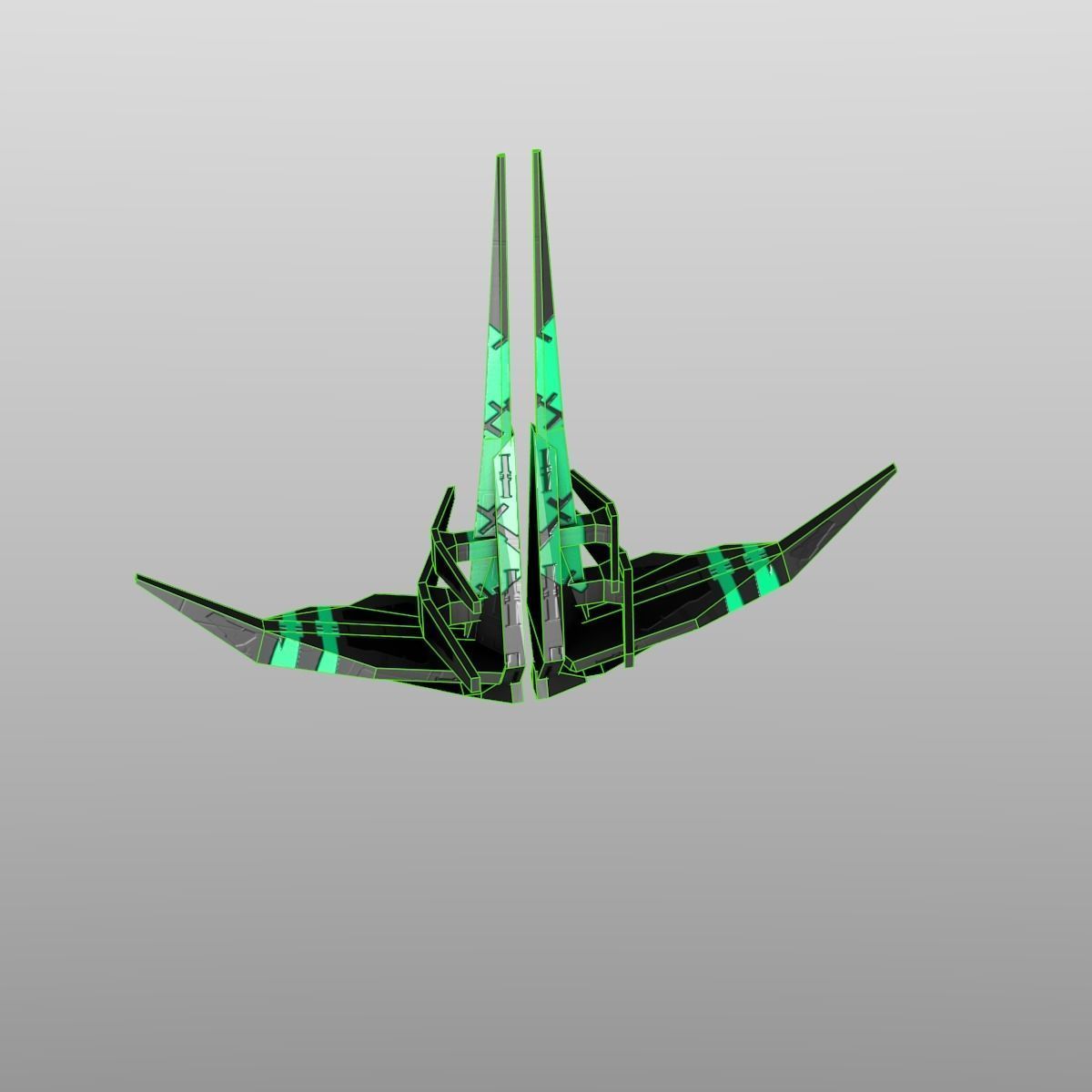 Alien Spaceship Set Low-poly 3D model_32