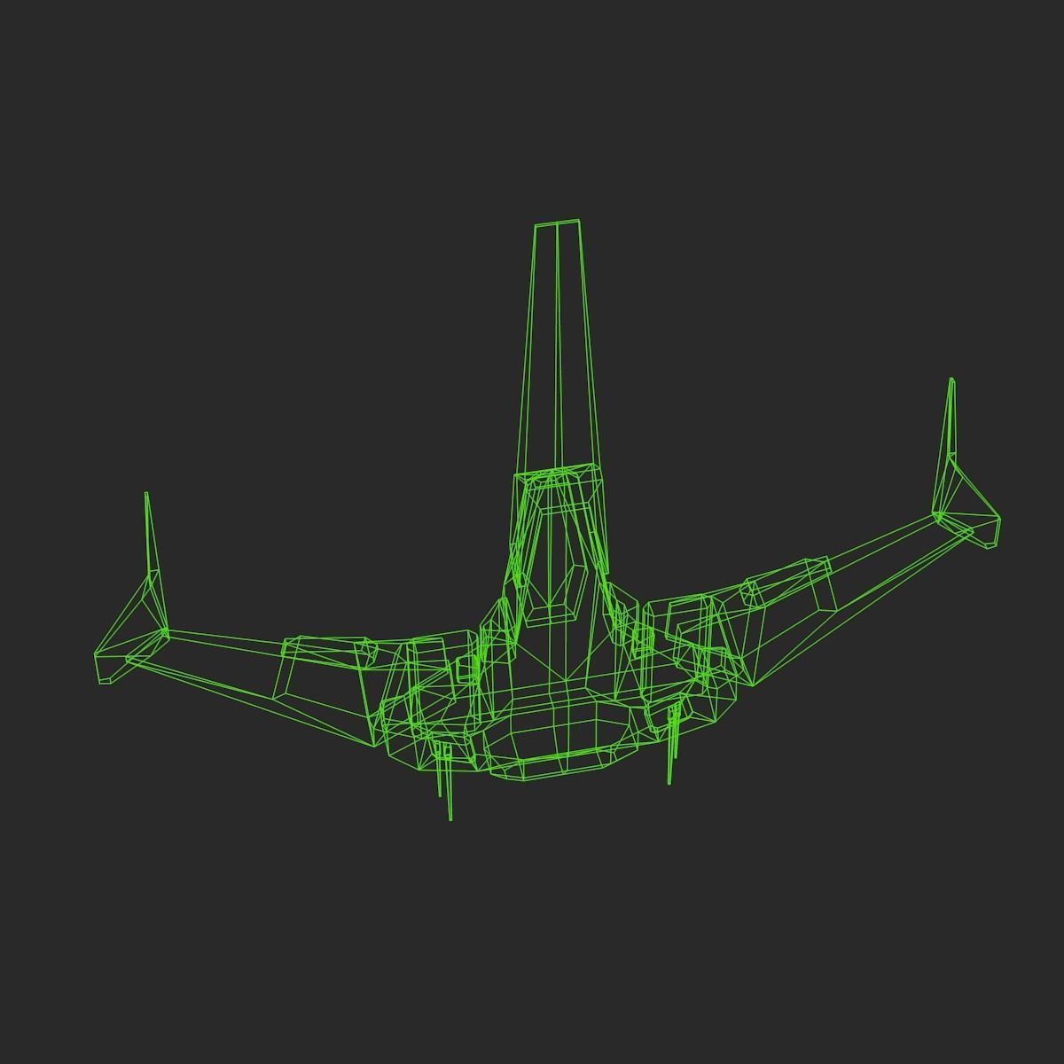 Alien Spaceship Set Low-poly 3D model_48