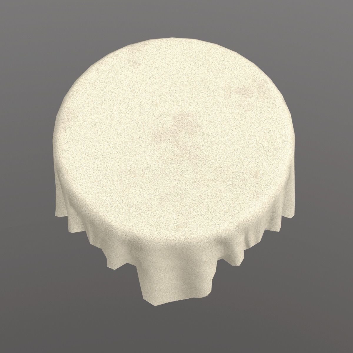 Round Table with table cloth Low-poly 3D model_4