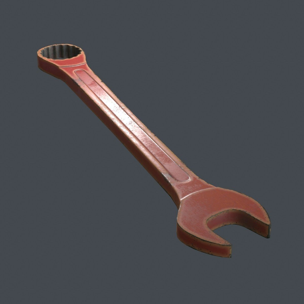 Spanner Low Poly ratchet wrench Low-poly 3D model_4