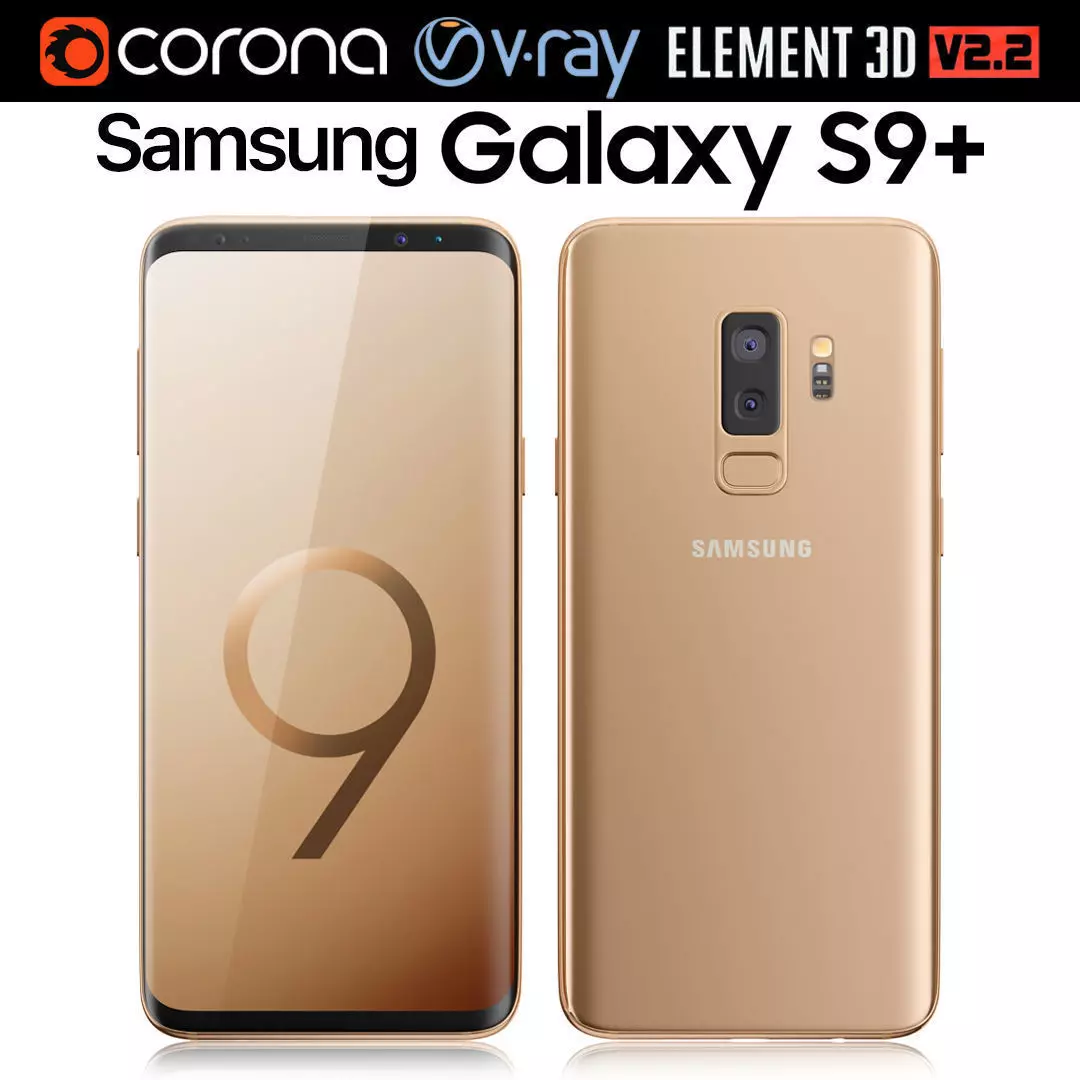 Samsung Galaxy S9 PLUS Sunrise Gold 3D model