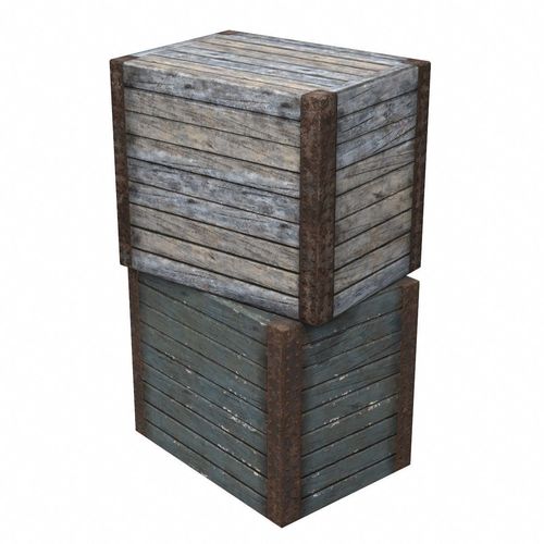 Large Wood Crate Low-poly 3D model